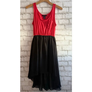 Material Girl Juniors Sleeveless High-Low Maxi Dress Black & Coral size Small